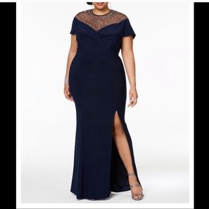 XACAPE Beaded Blue Evening Gown